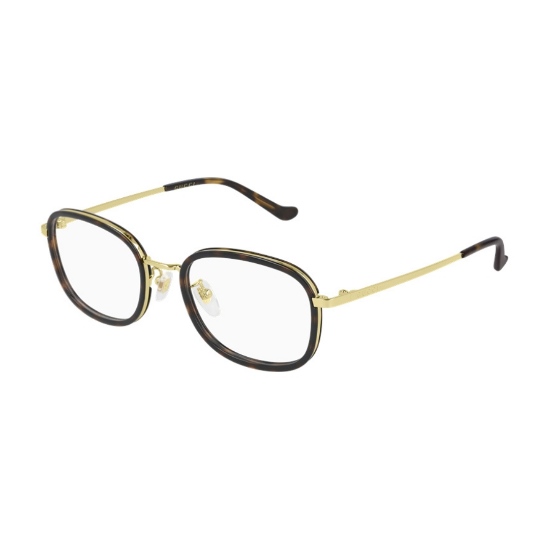 Gucci GG0865OA 002 Marrom Mesclado e Dourado - Grau - 52 mm