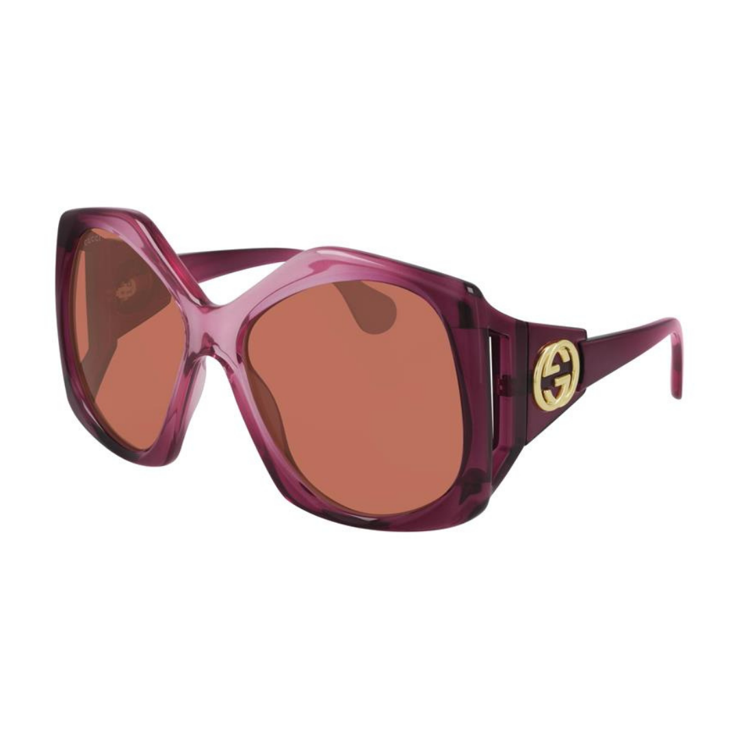 Gucci GG0875S 003 Rosa e Roxo Translúcido  - Sol - 62 mm