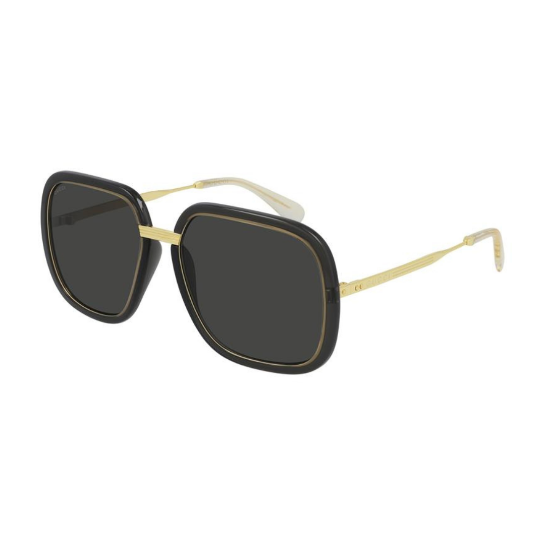 Gucci GG0905S 001 Preto e Dourado - Sol - 60 mm