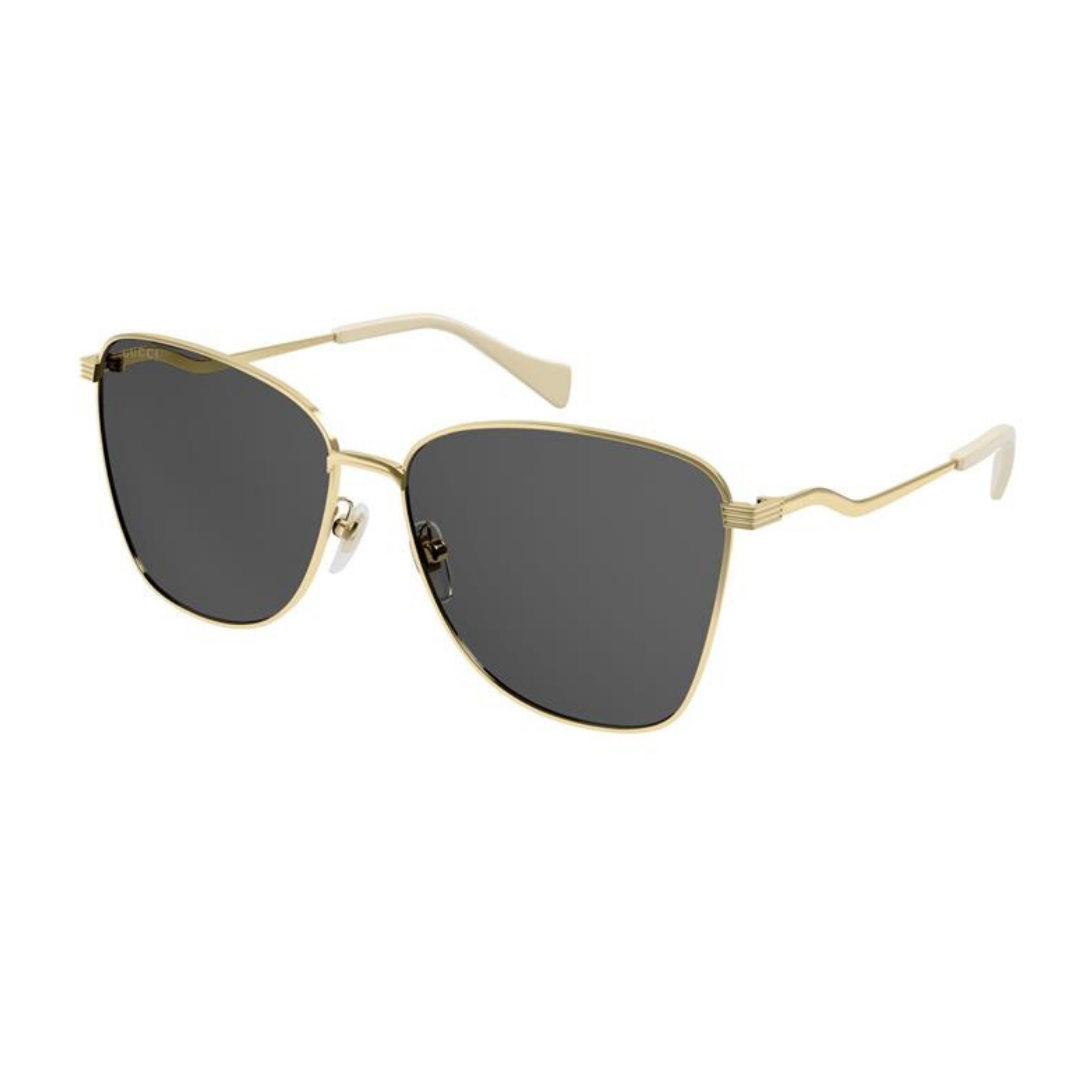 Gucci GG0970S 001 Dourado Cinza Total - Sol - 60 mm