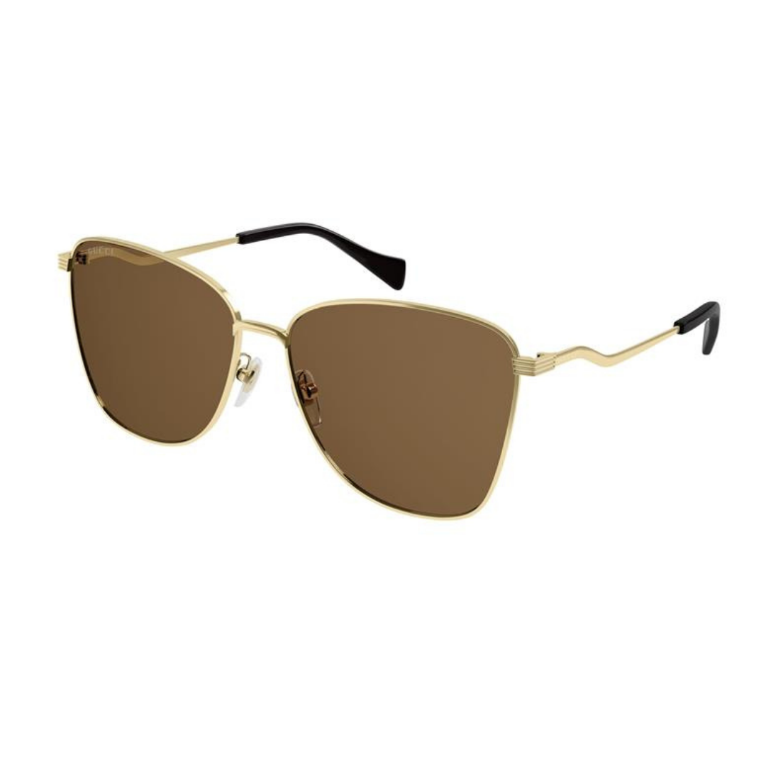 Gucci GG0970S 002 Dourado Marrom Total - Sol - 60 mm