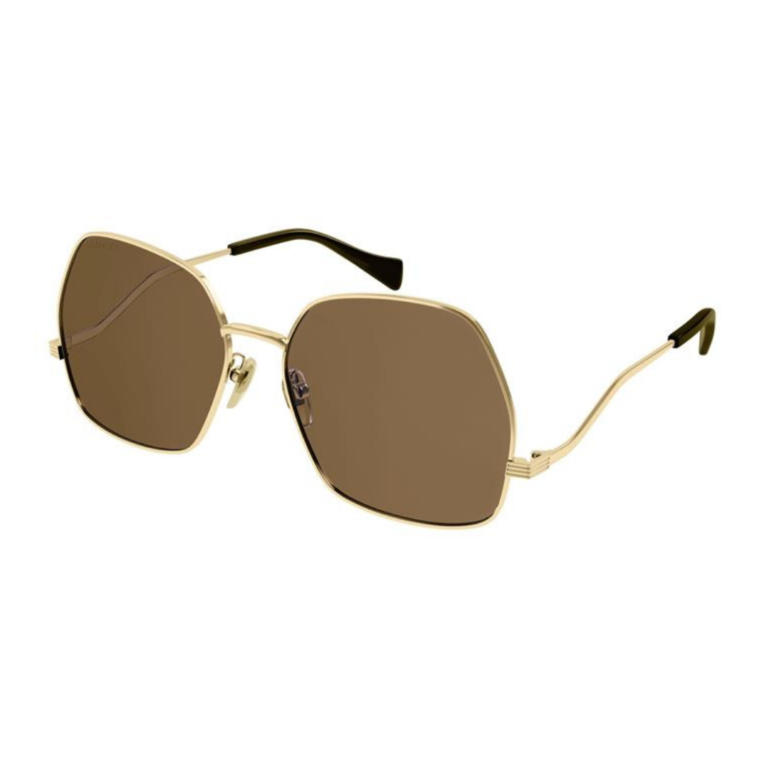 Gucci GG0972S 002 Dourado Marrom Total - Sol - 60 mm