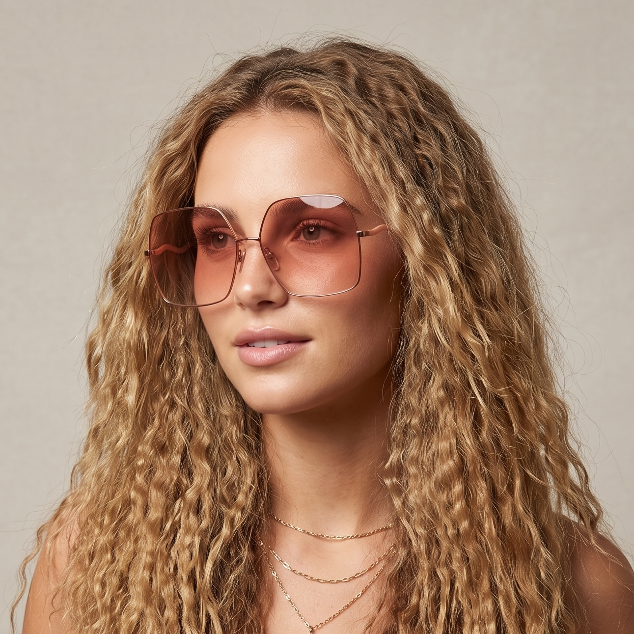 Chloé CH0054S 001 Marrom Brilho e Rosa Fosco Rosa Degradê - Sol - 64 mm