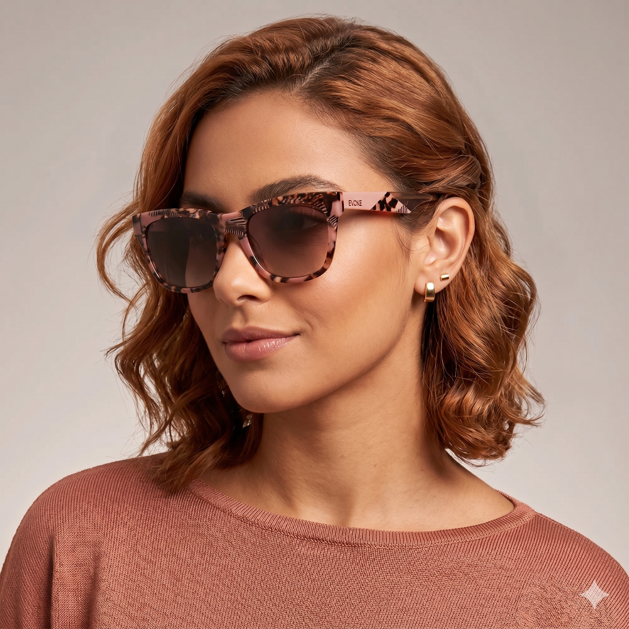 Evoke EVK 31 BRG21 Rosa Mesclado Marrom Degradê - Sol - 53 mm
