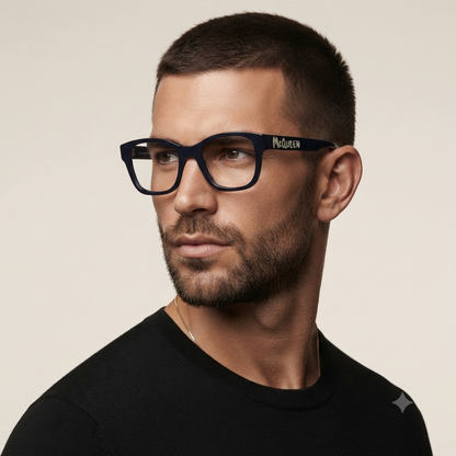 Alexander McQueen AM0350O 004 Azul Brilho - Grau - 52 mm