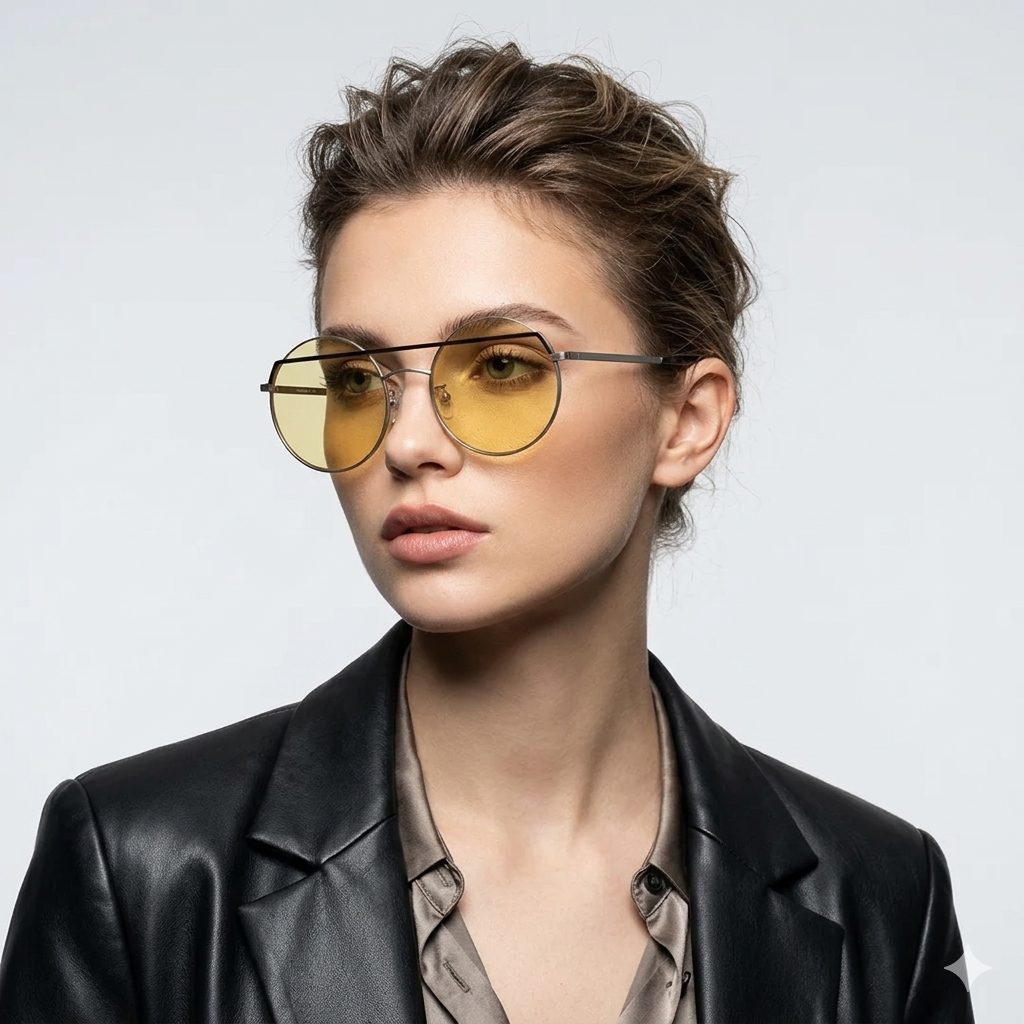 MCQ MQ0164S 003 Prata Brilho Amarelo - Sol - 55 mm