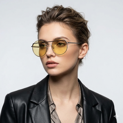 MCQ MQ0164S 003 Prata Brilho Amarelo - Sol - 55 mm