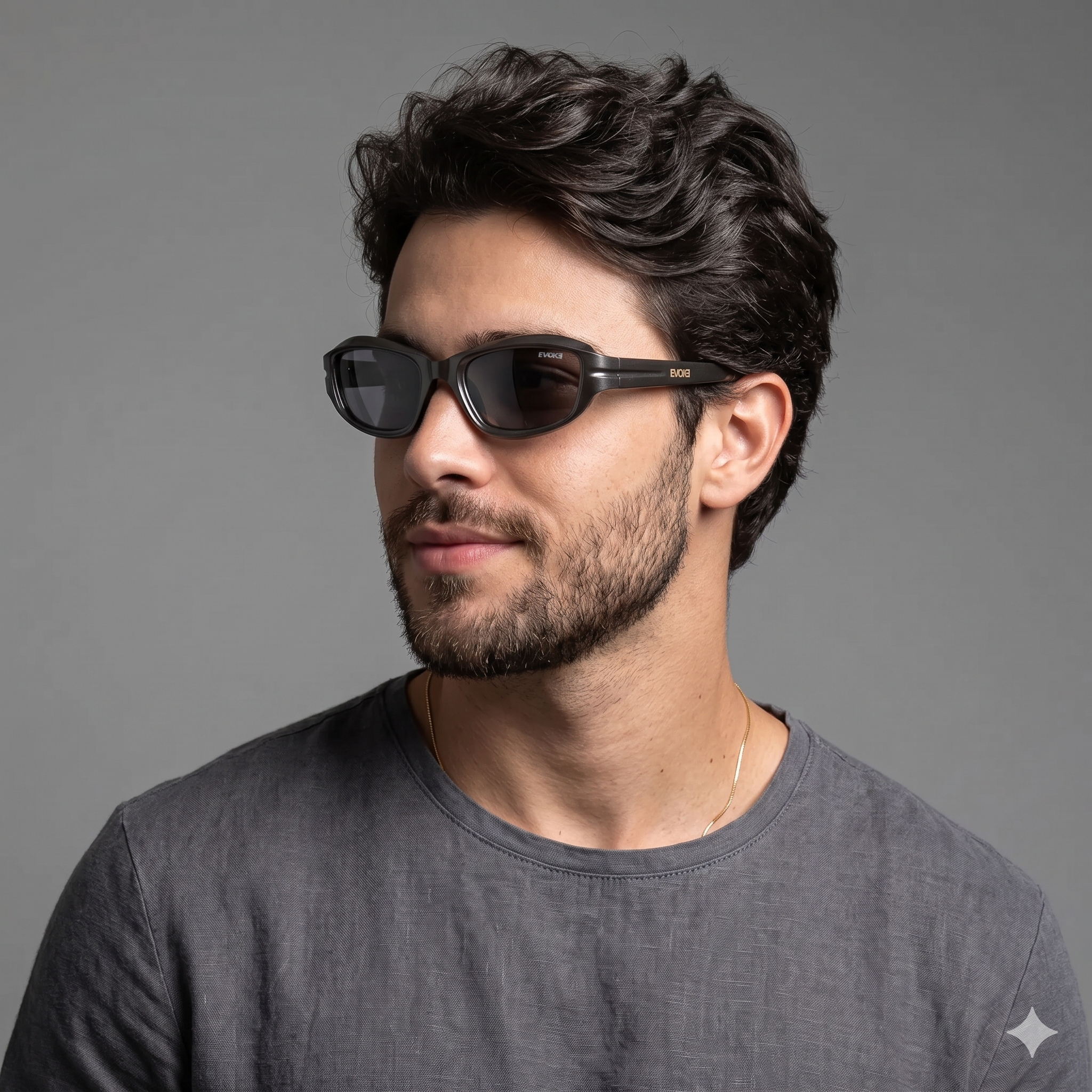 Evoke EVK 61 E01 Cinza Metálico Prata Espelhado - Sol - 55 mm