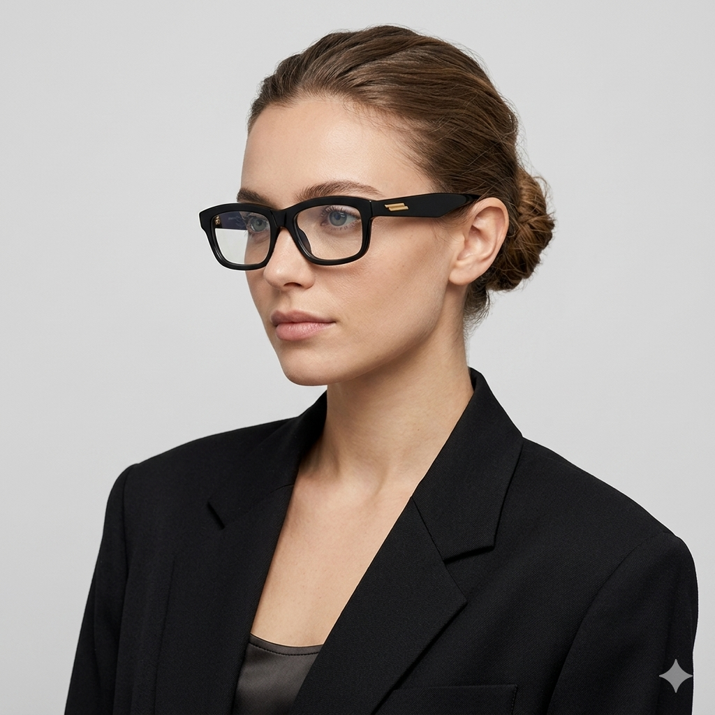 Bottega Veneta BV1192O 001 Preto Brilho - Grau - 52 mm