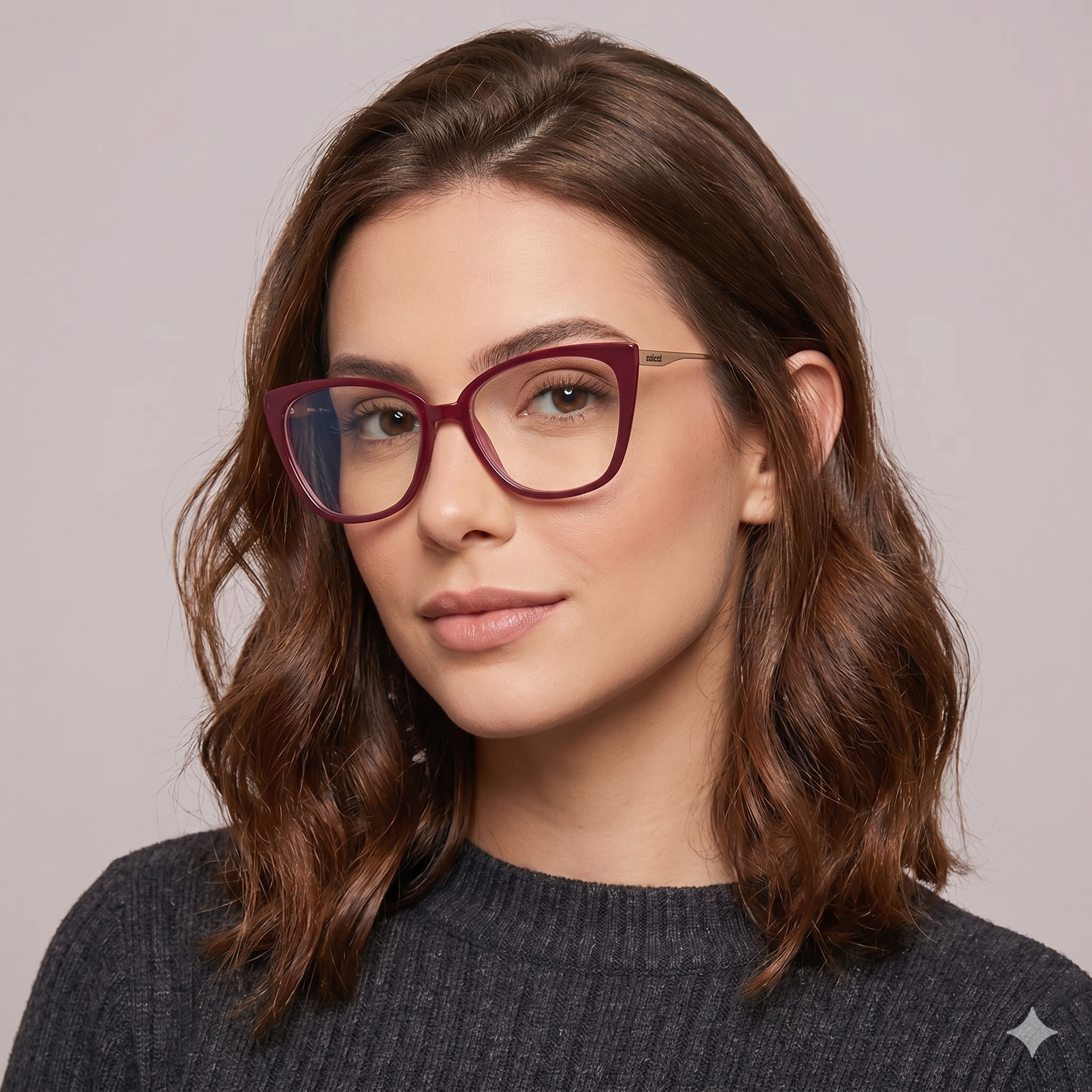 Colcci Bandy 4 Clip on Vinho Fosco Preto Degradê - Grau - 57 mm