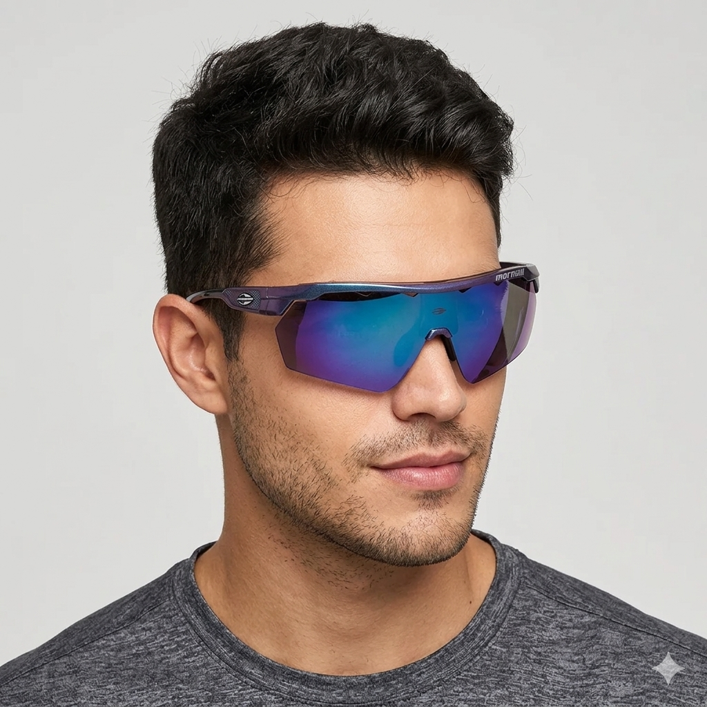 Óculos para Beach Tenis Mormaii Smash Verde e Roxo Brilho/ Roxo Espelhado - 150 mm