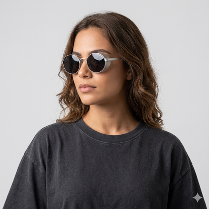 Evoke EVK 67 03BP Prata Fosco Preto Polarizado - Sol - 50 mm