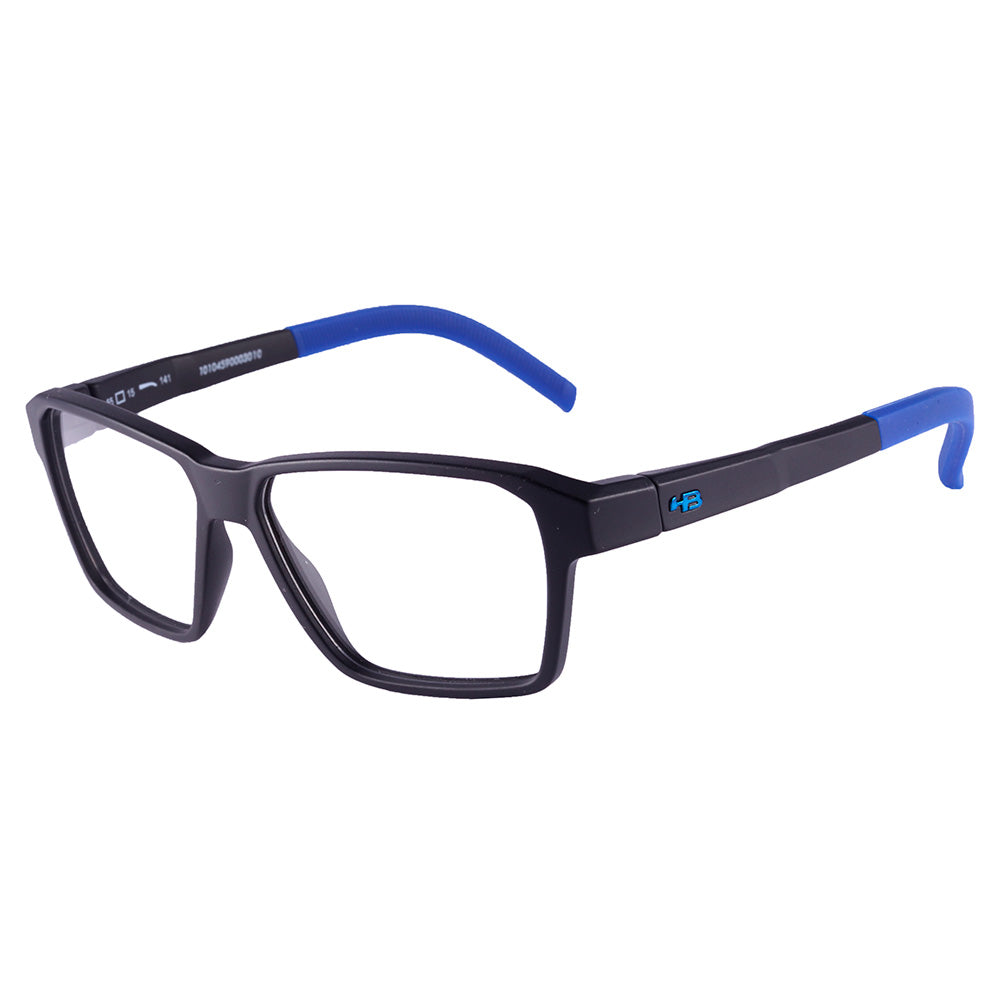 HB 0459 Retangular Matte Black/ Blue - Grau - TAM 55 mm