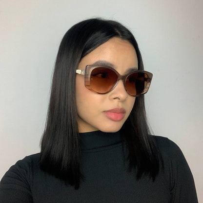 Ana Hickmann Paula 1 AH90046 G02 Marrom Translúcido Marrom Degradê - Sol - 56 mm