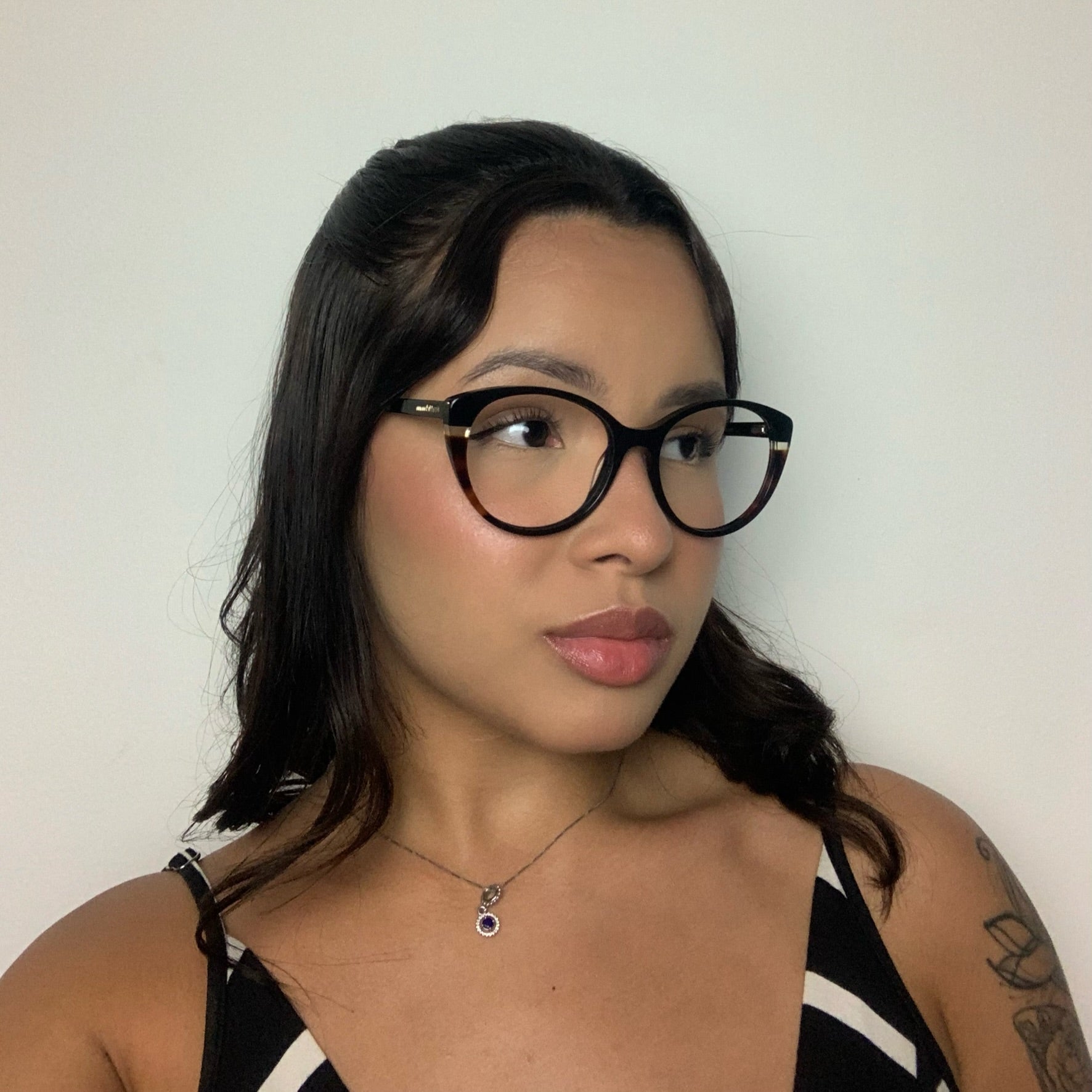 Ana Hickmann AH60020 A01 Preto e Marrom Mesclado - Grau - 54 mm