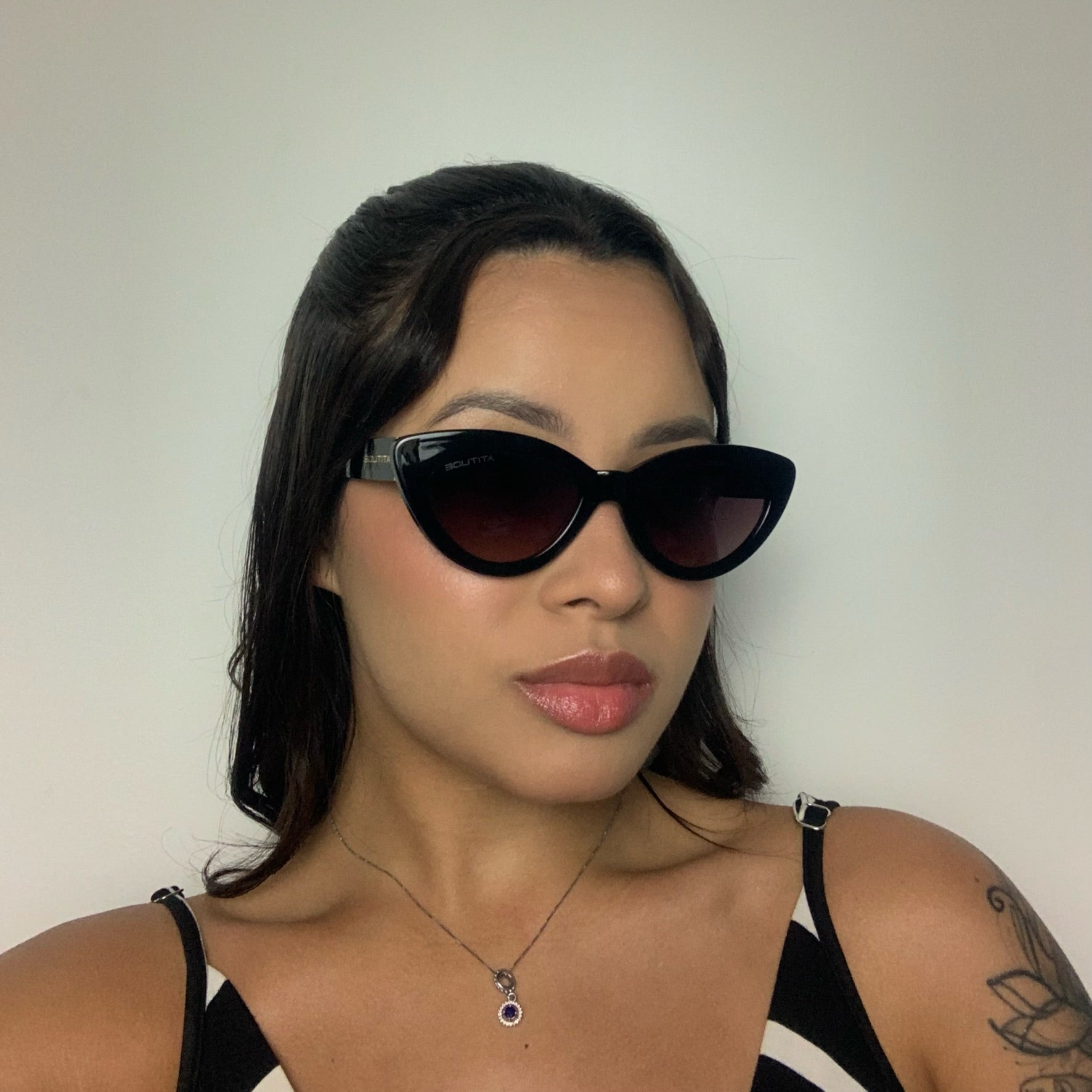 Atitude AT8206 A01 Preto Brilho Roxo Degradê - Sol - 52 mm