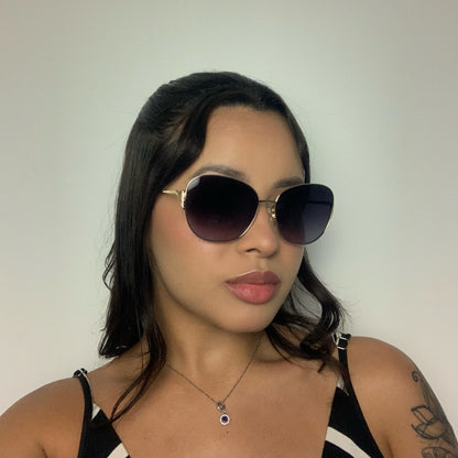 Ana Hickmann AH30007 A01 Dourado e Preto Brilho Preto Degradê - Sol - 59 mm