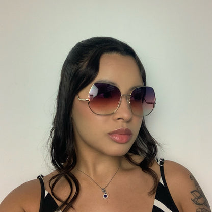 Hickmann HI30012 13A Dourado Brilho Roxo e Rosa Degradê - Sol - 57 mm