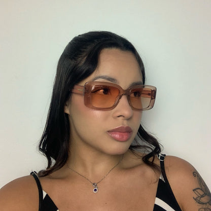 Hickmann Lavanda 1 HI90026 G03 Marrom Translucido Laranja Degradê - Sol -  52 mm