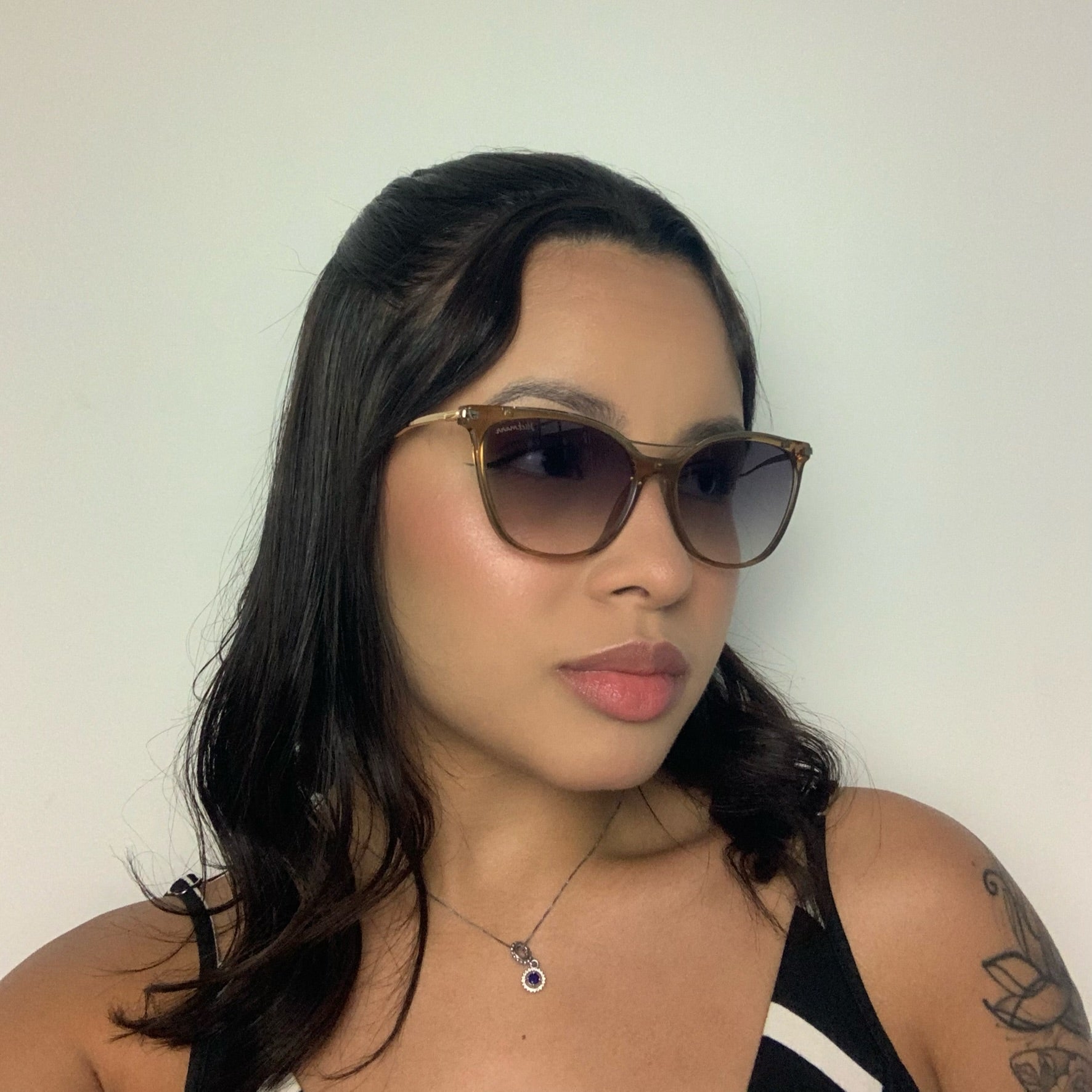 Hickmann HI9088I T01B Marrom Translúcido Preto Degradê - Sol - 54 mm