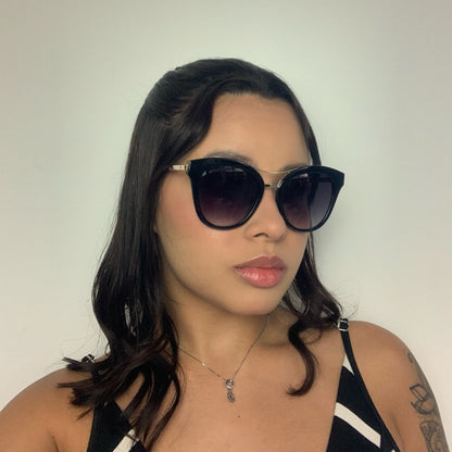 Atitude AT5368 A01 Preto e Dourado Brilho Preto Degradê - Sol - 52 mm