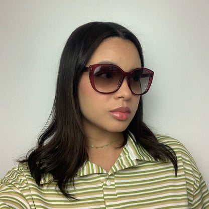 Evoke EVK RX52S C01 Rosa Translúcido Marrom Degradê - Sol - 57 mm