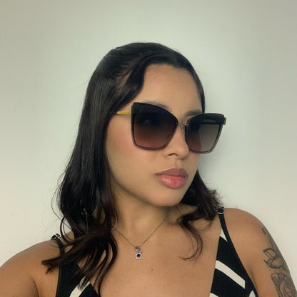 Ana Hickmann AH3177 04F Dourado e Marrom Brilho Marrom Degradê - Sol - 64 mm