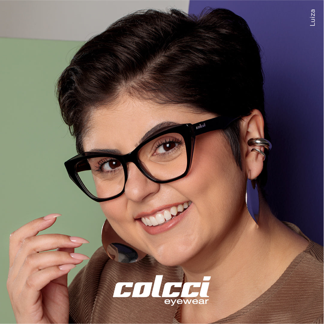 Colcci Luiza Preto Fume Brilho - Grau - 55 mm