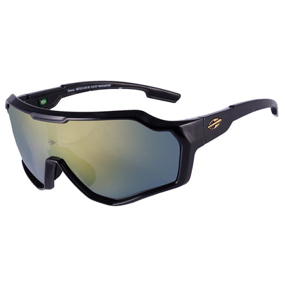 Mormaii Bravus Esportivo Preto Brilho/ Dourado Espelhado - Solar - TAM 155 mm