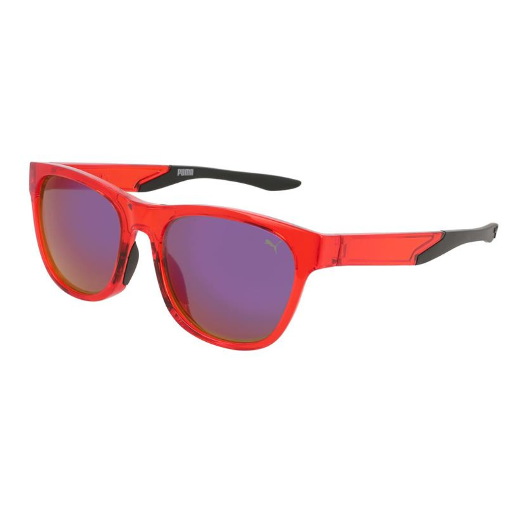 Puma PU0170S 003 Vermelho Translúcido Roxo Espelhado - Sol - 54 mm