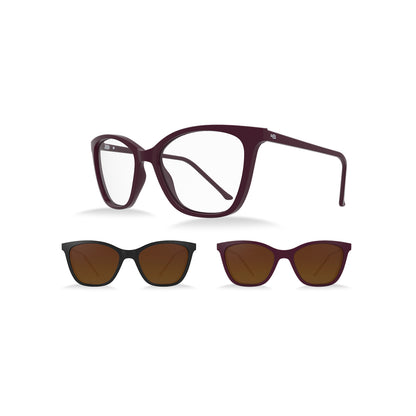 HB Switch Clip on 0385 Passionate/ Black/ Polarized Brown - Lente 5,3 cm  - Grau