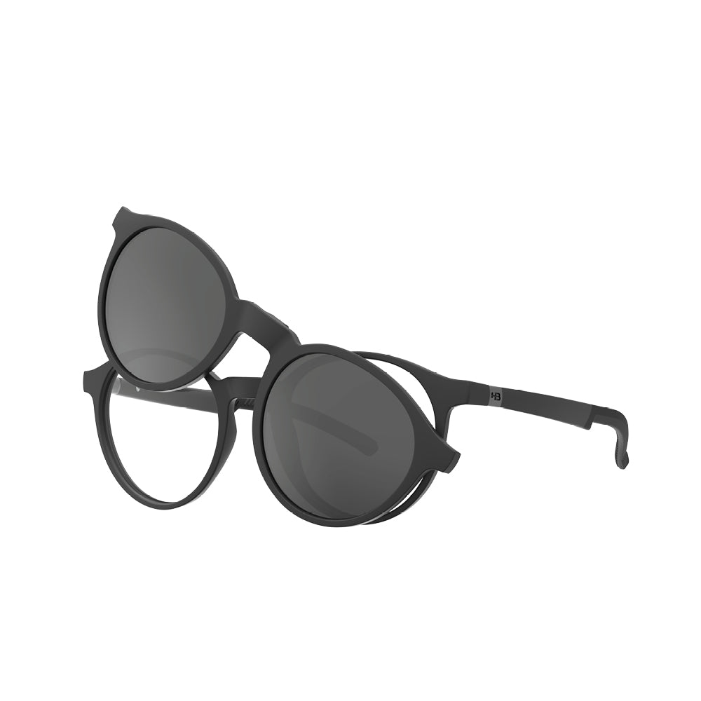 HB Switch 0526 Clip on Matte Black Polarized Gray - Grau - 48 mm