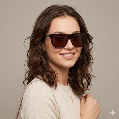 Stella Mccartney SC0149S 002 Marrom Mesclado Marrom - Sol - 56  mm