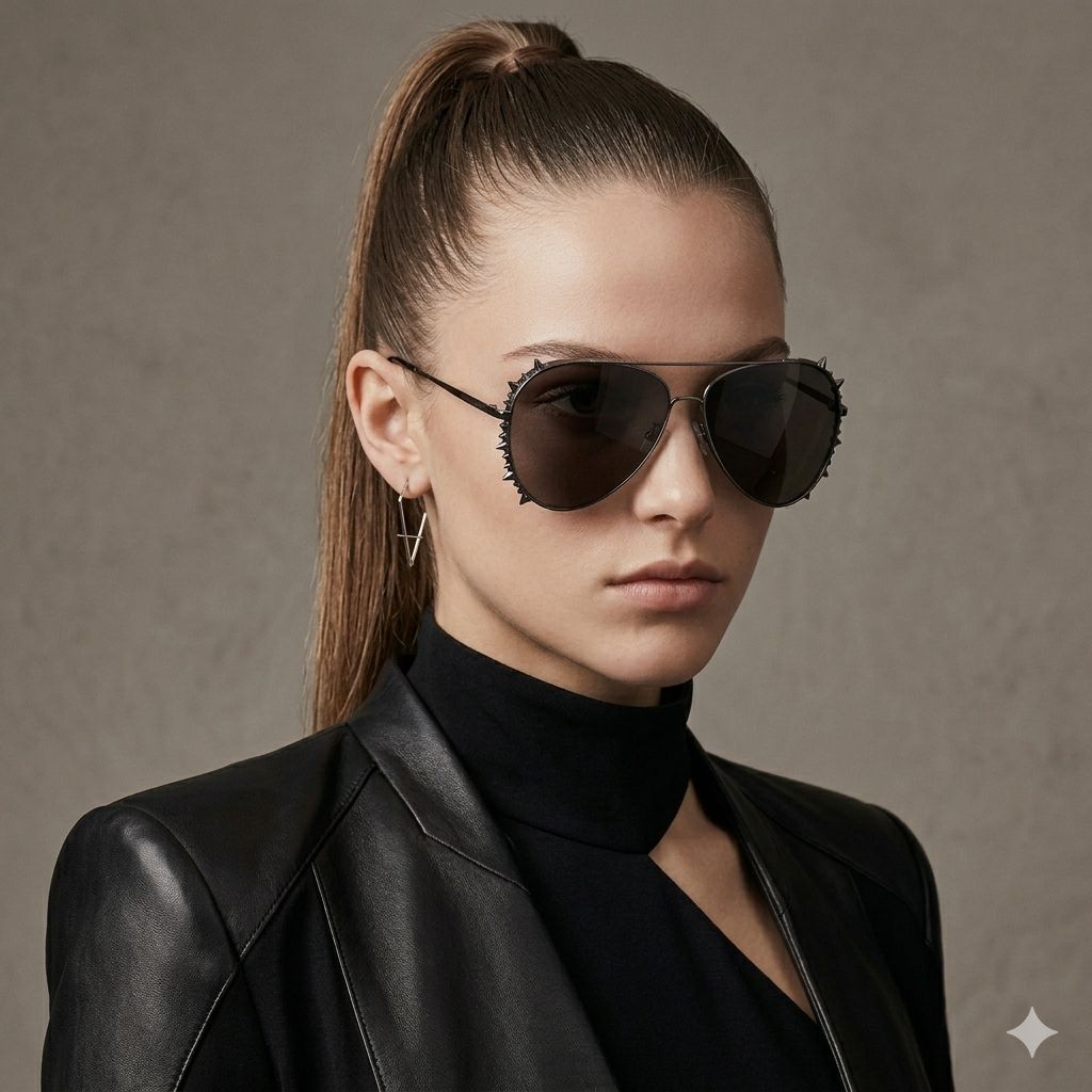 Alexander McQueen AM0308S 001 Cinza Brilho Preto - Sol - 63 mm