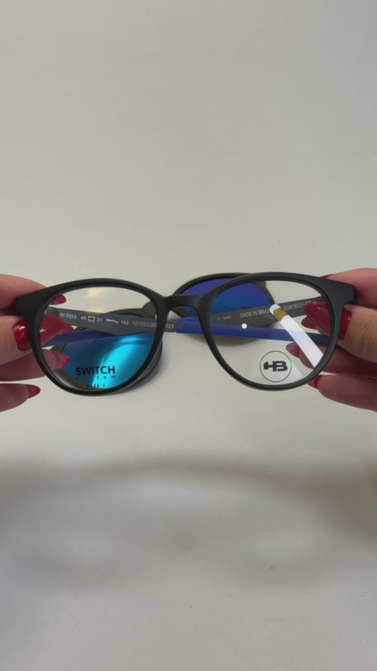 HB Duotech 0253 Clip On Matte Black D. Blue / Blue Polarized - 49 mm  - Grau