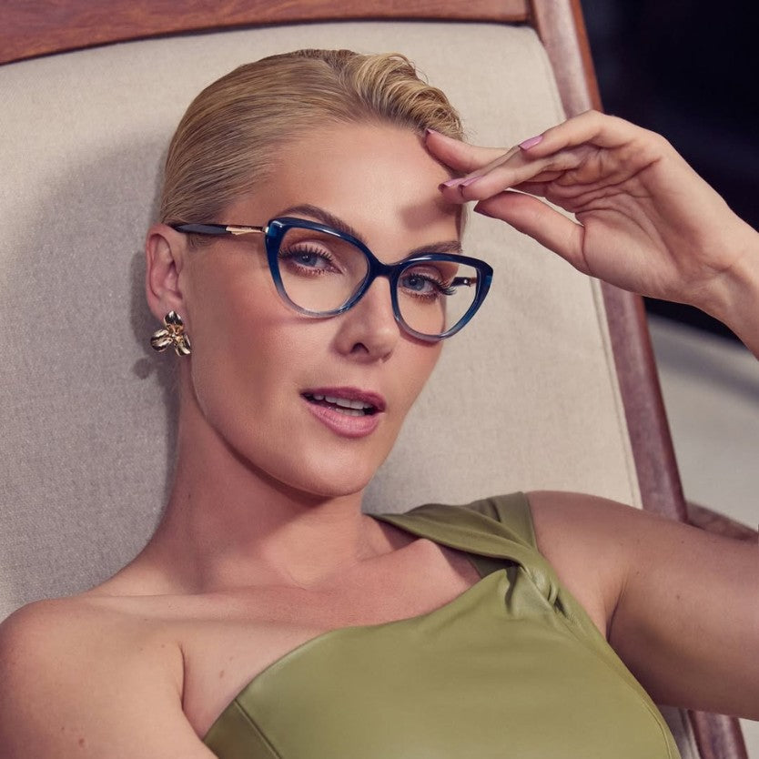 Ana Hickmann Lena 4 D02 Azul Brilho Degradê - Grau - 52 mm