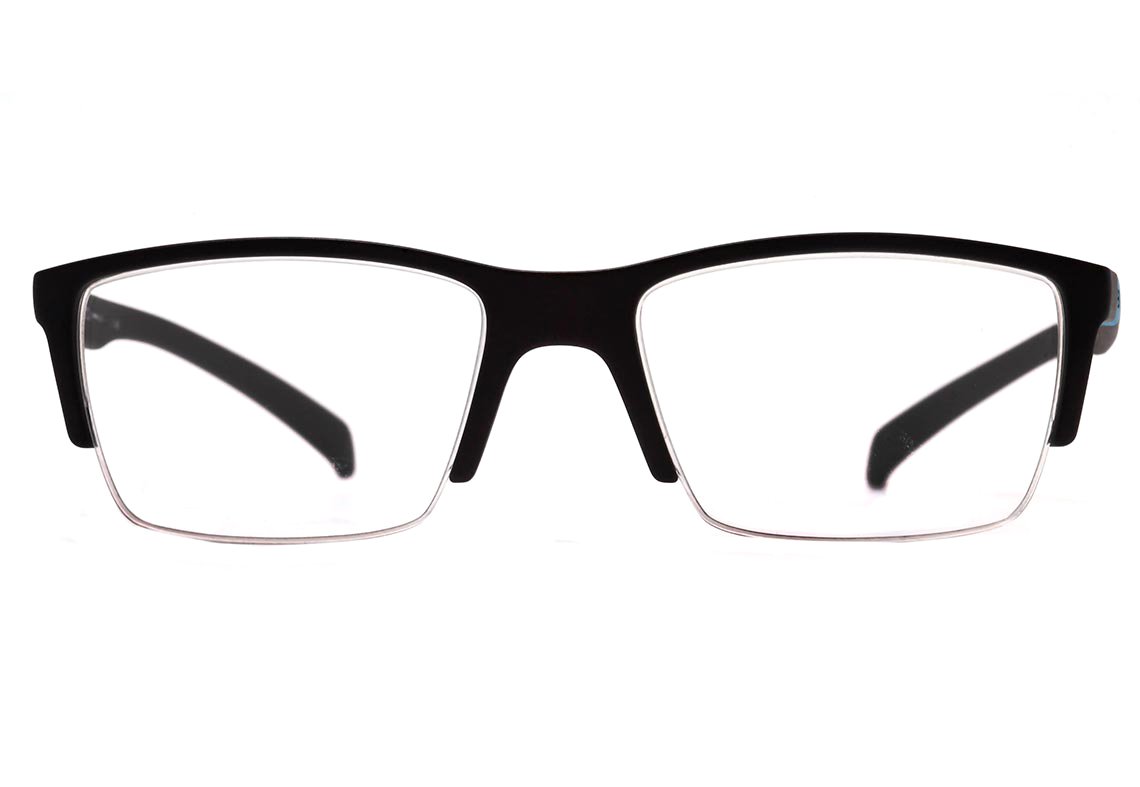 Óculos de Grau HB Polytech M 93155 Matte Black D. Light Blue - 55 mm
