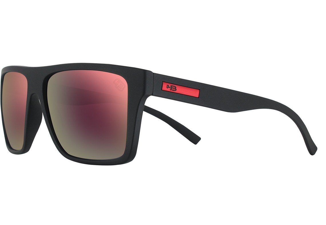 Óculos de Sol HB Floyd Matte Black Wood / Gray - 57 mm Matte Black/ Pink Espelhado