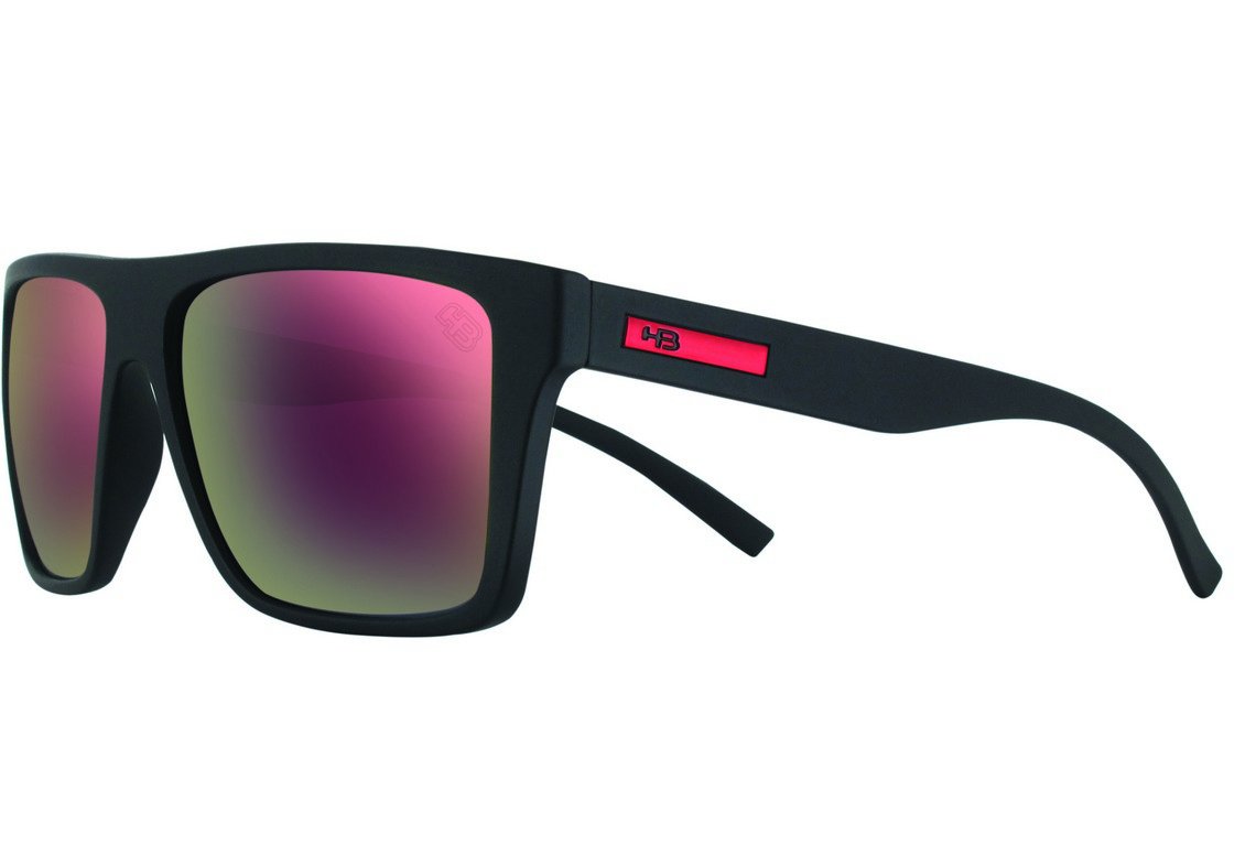 Óculos de Sol HB Floyd Matte Black Wood / Gray - 57 mm Matte Black/ Pink Espelhado