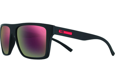 Óculos de Sol HB Floyd Matte Black Wood / Gray - 57 mm Matte Black/ Pink Espelhado