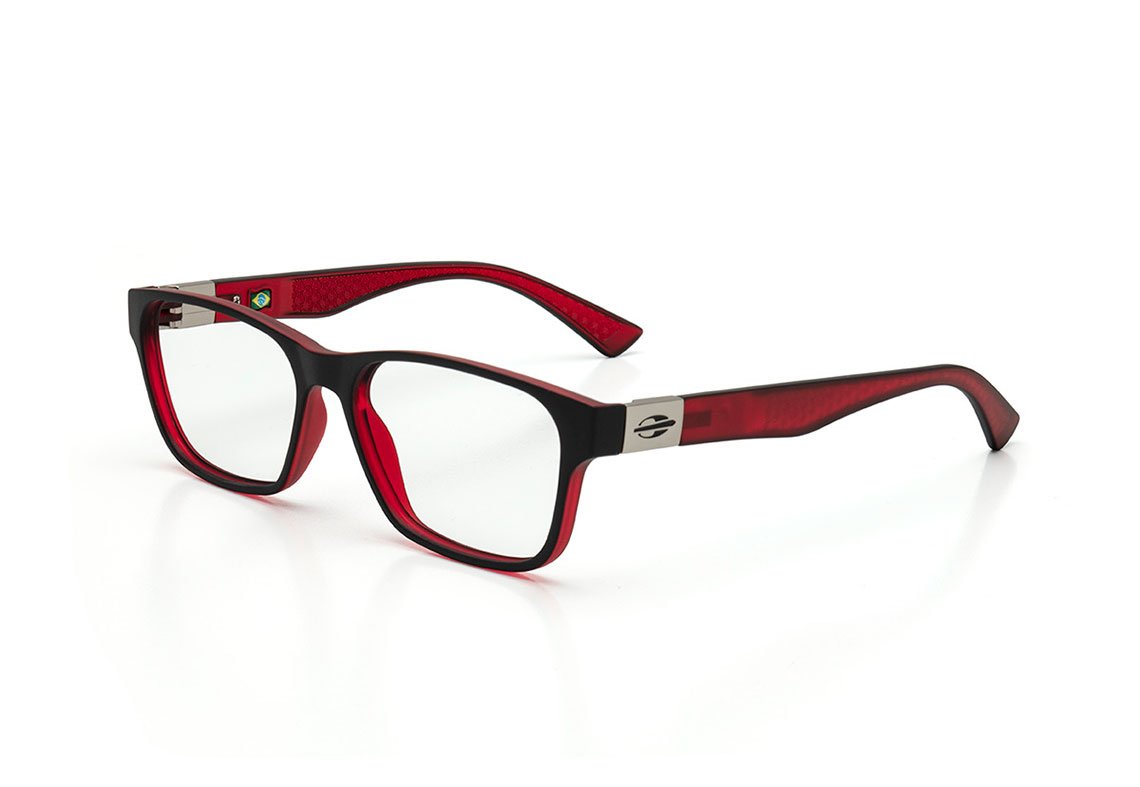 Mormaii Dhaka Preto e Vermelho Fosco - Lente 5,4 cm  - Grau
