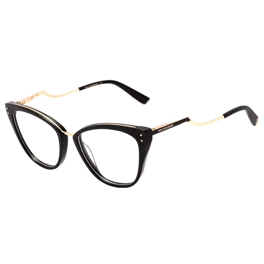 Ana Hickmann AH 6401 A01 Preto e Dourado Brilho - Lente 5,3 cm P02 Preto E Nude Brilho Lente 5,3 Cm