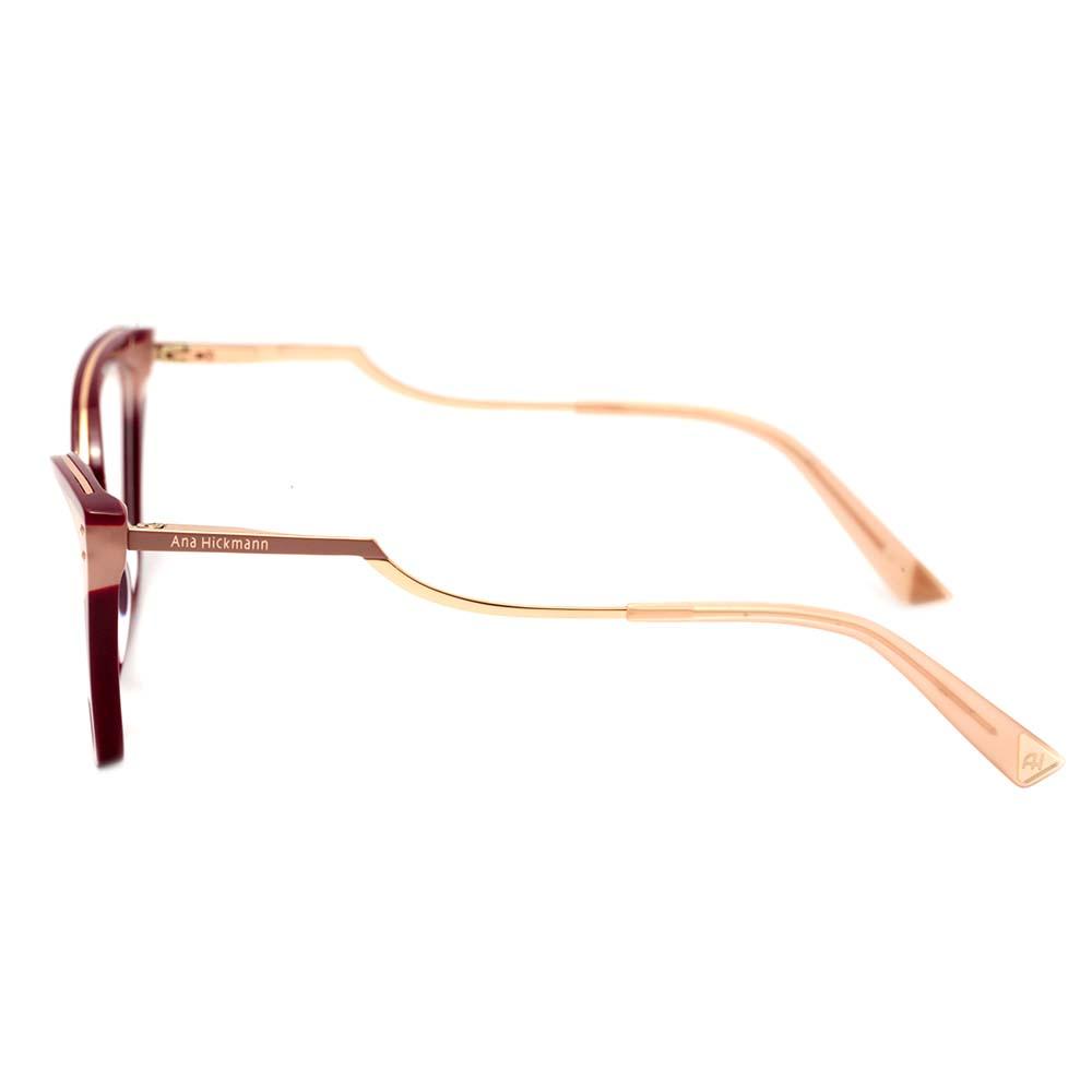 Ana Hickmann AH 6401 P03 Vermelho e Dourado Brilho - Lente 5,3 cm