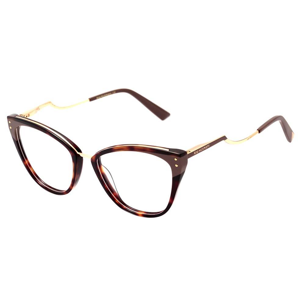 Ana Hickmann AH 6401 P04 Marrom Mesclado e Dourado Brilho - Lente 5,3 cm