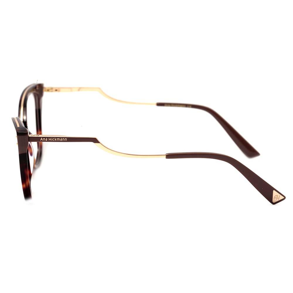 Ana Hickmann AH 6401 P04 Marrom Mesclado e Dourado Brilho - Lente 5,3 cm