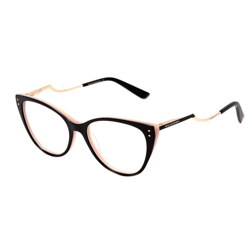 Ana Hickmann AH 6403 A01 Preto e Nude Brilho - Lente 5,3 cm