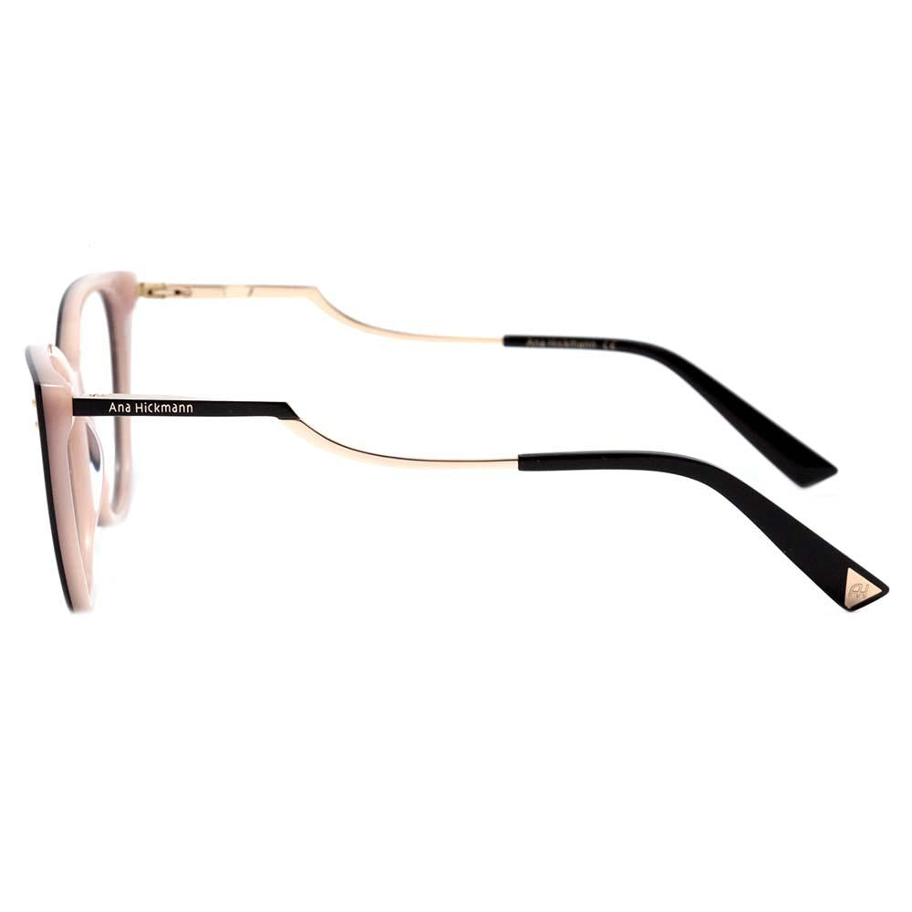 Ana Hickmann AH 6403 A01 Preto e Nude Brilho - Lente 5,3 cm