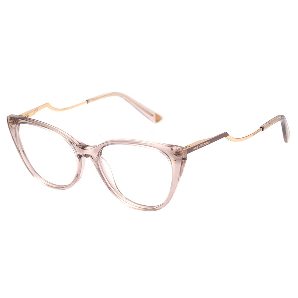Ana Hickmann AH 6403 T01 Marrom Translúcido e Dourado Brilho - Lente 5,3 cm