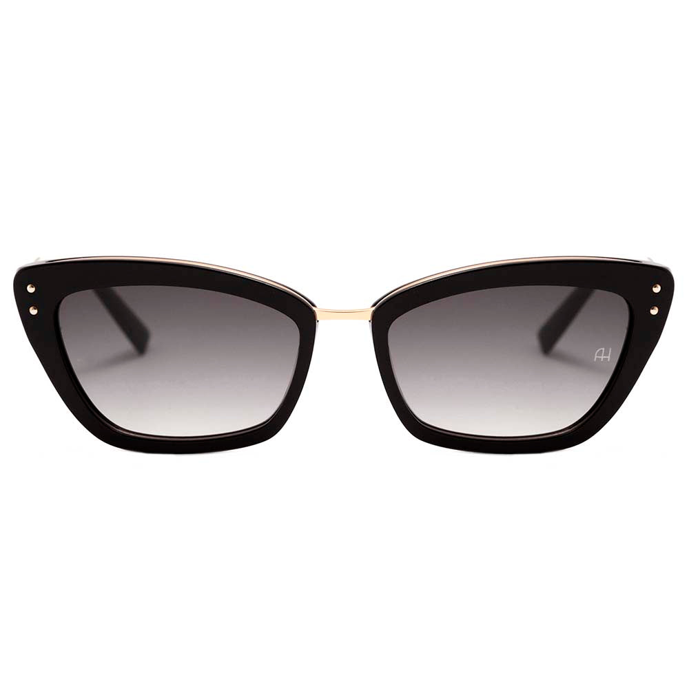 Ana Hickmann AH 9299 A01 Preto e Dourado Brilho / Cinza Degradê - Lente 5,5 cm