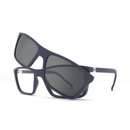 HB 0379 Switch Clip On Matte Navy / Polarized Silver - Lente 5,5 cm